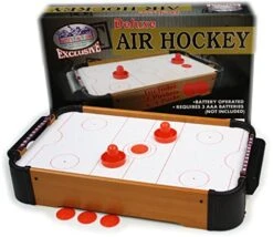 Matty's Toy Stop Deluxe 20" Wooden Table Top Air Hockey (Extra Pucks) & Foosball (Soccer) (Extra Balls) Games Gift Set Bundle - 2 Pack