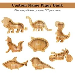 Custom Kids Animal Piggy Bank, Make Your Own Name Animal Piggy Bank, Wooden Kids Coin Bank Toy For Boys Girls Birthday By ALBK (Bird) -Folkmanis Toys Shop 51BXqbNw0xL