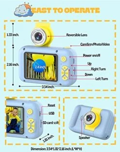 DEVA Kids Digital Camera For Girls/Boys,FILP Len Camera Toy For Toddler,HD 1080P Video/with 32GB SD Card/Selfie Camera, Christmas Birthday Gifts Toys Camera For Kids，Blue -Folkmanis Toys Shop 51BYPn0yD4L