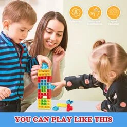 IYuePeng 32 Pcs Tetra Tower Games Balance Stacking Team Building Blocks Board Game For Kids & Adult, Drop The Pile Of Tower STEM Toys For 2 Players, Family, Parties, Travel 12 IYuePeng 32 Pcs Tetra Tower Games Balance Stacking Team Building Blocks Board Game For Kids & Adult, Drop The Pile Of Tower STEM Toys For 2 Players, Family, Parties, Travel -Folkmanis Toys Shop 51BYWHStuSL