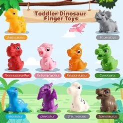 DINOTRONIC 20 Pcs Learning Toy For Toddlers 1 2 3 Year Old,Montessori Toys With Dinosaur Finger Puppets & Stacking House,Counting & Matching & Sorting Fine Motor Games,Toys For 1+ Year Old Baby 9 DINOTRONIC 20 Pcs Learning Toy For Toddlers 1 2 3 Year Old,Montessori Toys With Dinosaur Finger Puppets & Stacking House,Counting & Matching & Sorting Fine Motor Games,Toys For 1+ Year Old Baby -Folkmanis Toys Shop 51Bfg6TiccL