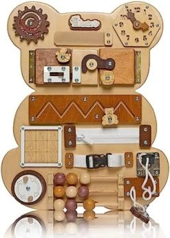 Busy Board For Toddlers, Sensory Game, Montessori Board For Kids, Activity Toy For Toddlers, Develop Fine Motor Skills, Educational Learning Toy, Learning Wooden Travel Toy, Doors And Locks -Folkmanis Toys Shop 51Bgl3cjc4L. AC