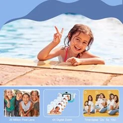 OMOTIYA Kids Camera, 1080P HD Digital Video Camcorder Camera/Upgrade Selfie Camera With Dog Soft Silicone Cover, For Boys/Girls Age 3-12, Birthday Gifts With 32GB TF Card Blue -Folkmanis Toys Shop 51BoHRN3a5L