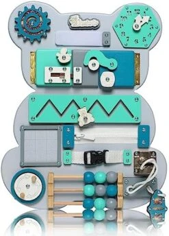 Busy Board For Toddlers, Sensory Game, Montessori Board For Kids, Activity Toy For Toddlers, Develop Fine Motor Skills, Educational Learning Toy, Learning Wooden Travel Toy, Doors And Locks -Folkmanis Toys Shop 51BoJuJtArL. AC