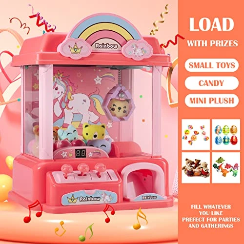 Mini Claw Machine For Kids|Electronic Arcade Game Indoor Toy For Tiny Stuff Small Fun Cool Things|Candy Vending Machine Toy,Unicorn Toys For Girls,Great Birthday Gift For 6 7 8 9 Year Old 5 Mini Claw Machine For Kids|Electronic Arcade Game Indoor Toy For Tiny Stuff Small Fun Cool Things|Candy Vending Machine Toy,Unicorn Toys For Girls,Great Birthday Gift For 6 7 8 9 Year Old - Image 3