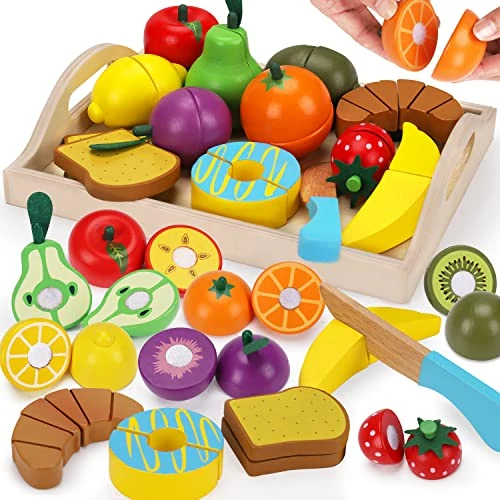 Wooden Pretend Play Food Sets Cutting Toys For Kids Kitchen Accessories Playset Montessori Toys With Toy Knife Velcro Fruit Board Learning Educational Fine Motor Skills Toddler Toys Birthday Gift 3 Wooden Pretend Play Food Sets Cutting Toys For Kids Kitchen Accessories Playset Montessori Toys With Toy Knife Velcro Fruit Board Learning Educational Fine Motor Skills Toddler Toys Birthday Gift