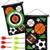 HearthSong Double-Sided Magnetic Canvas Kids' Target Game For Portable Play, Includes Six Magnetic Darts (Sports) -Folkmanis Toys Shop 51BtgOET95L