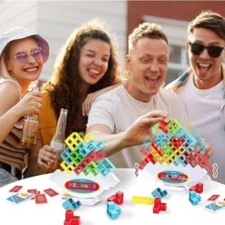 GGZONE Swing Stack High Child Balance Toy, Two Player Balancing Board Games For Kids & Adults, Tower Game Balance Stacking Block Party Game For Family, Parties, Travel (48 Pieces) -Folkmanis Toys Shop 51C1irlTaNL