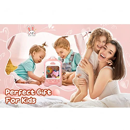 HOUKAI Candy Claw Machine For Kids, With 20 Mini Plush Toys And 10 Gashapons Claw Machine Toy Adjustable Sounds And Music Small Vending Machine, Electronic Arcade Claw Game,Pink 9 HOUKAI Candy Claw Machine For Kids, With 20 Mini Plush Toys And 10 Gashapons Claw Machine Toy Adjustable Sounds And Music Small Vending Machine, Electronic Arcade Claw Game,Pink - Image 7