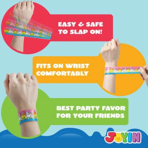 JOYIN 100 PCs Slap Bracelets Toys Valentines Day Party Favors (30 Designs) With Colorful Hearts Animal And Unicorn, Valentine Classroom Prizes Exchanging Gifts 5 JOYIN 100 PCs Slap Bracelets Toys Valentines Day Party Favors (30 Designs) With Colorful Hearts Animal And Unicorn, Valentine Classroom Prizes Exchanging Gifts - Image 3