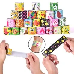 FUN LITTLE TOYS 72PCS Slap Bracelets For Kids, Party Favors Trinket Colorful Hearts Animal Print Design Retro Slap Bands Kid Birthday Gifts Prizes Treasure Box Goodies Pinata Fillers Classroom Rewards 9 FUN LITTLE TOYS 72PCS Slap Bracelets For Kids, Party Favors Trinket Colorful Hearts Animal Print Design Retro Slap Bands Kid Birthday Gifts Prizes Treasure Box Goodies Pinata Fillers Classroom Rewards -Folkmanis Toys Shop 51CIUPyyq3L