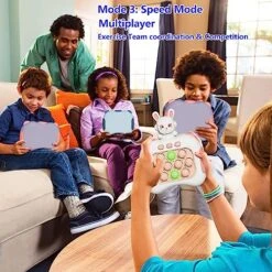 Interactive Handheld Game & Pop Light-Up Fidget Toy For Kids And Teens For 3-12 Years Old Boys & Girls, Sensory Stress Relief Anti-Anxiety & Autism Travel Toys (Purple) -Folkmanis Toys Shop 51CPFPCHv5L