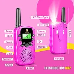 Walkie Talkies For Kids 2 Pack: Kids Birthday Gifts Toys For 3 4 5 6 7 8 9 10 Year Old Girls&Boys Pink Walkie Talkies 3 KM Long Range Kids Outdoor Camping Toys For Kids Ages 4-12 20 Walkie Talkies For Kids 2 Pack: Kids Birthday Gifts Toys For 3 4 5 6 7 8 9 10 Year Old Girls&Boys Pink Walkie Talkies 3 KM Long Range Kids Outdoor Camping Toys For Kids Ages 4-12 -Folkmanis Toys Shop 51CTSzi97gL