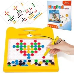 Magnetic Drawing Board For Toddlers, Magnetic Dot Board With Magnet Pen & Beads, Doodle Board Montessori Toys, Magnetic Puzzles Travel Toys Gifts For Kids 3 4 5 6 7 Boys Girls (12.5" Large) -Folkmanis Toys Shop 51CfFGk28L. AC