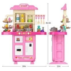 TEMI Play Kitchen Girls Toy Pretend Food - Kitchen Toys For Kids Ages 4-8, Kitchen Set For Toddlers 1-3, Play Kitchen Accessories W/Real Sounds Light, For Girls Boys Age 2 3 4 5 6 7 -Folkmanis Toys Shop 51Cgf7cV5lL