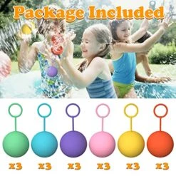 Water Balloons For Kids, Toffos Reusable Quick-fill Water Balls Outdoor Toys For Girls And Boys, Silicone Water Splash Bombs Balloons Toys For Yard/Pool Water Games Summer Fun Party 18 Pcs -Folkmanis Toys Shop 51CoX6Ras9L