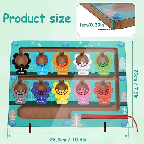 Dznils Magnetic Color And Number Maze Toddler Wooden Magnet Board Puzzles Toy With Magnetic Pen Color Matching Sorting Game Educational Matching Games Fine Motor Skills Toys For Kids Boys Girls 8 Dznils Magnetic Color And Number Maze Toddler Wooden Magnet Board Puzzles Toy With Magnetic Pen Color Matching Sorting Game Educational Matching Games Fine Motor Skills Toys For Kids Boys Girls - Image 6