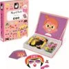 Janod MagnetiBook 66 Pc Magnetic Girl Crazy Face Dress Up Game - Ages 3+ J02717 -Folkmanis Toys Shop 51CxQlAfYXL