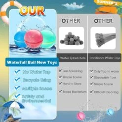 ZUPIIY Reusable Water Balloons, Summer Water Toys, Outdoor Toys, Pool Toys, Self-Sealing Water Bomb For Kids Adults, Silicone Water Ball Easy Quick Fill, Fun Splash Water Bomb Party Supplies(6 PCS) -Folkmanis Toys Shop 51D1hk7kjtL