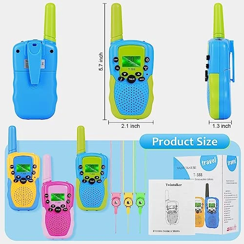 WPQOZZLP Walkie Talkies For Kids,5KMS Long Range Walkie Toy 22 Channels 2 Way Radio Toy With Backlit LCD Flashlight, Gifts Toys For 3-12 Year Old Boys Girls(3 Pack) 4 WPQOZZLP Walkie Talkies For Kids,5KMS Long Range Walkie Toy 22 Channels 2 Way Radio Toy With Backlit LCD Flashlight, Gifts Toys For 3-12 Year Old Boys Girls(3 Pack) - Image 2