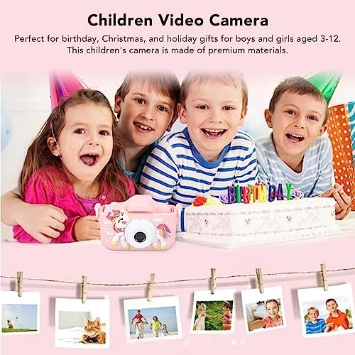 Kids Video Camera, Video Camera Toy Video Recording Automatci Shutdown 2.0in IPS Screen 8X Focusing Selfie Rechargeable Fun Playing For 3-12 Years Old (Pink) 6 Kids Video Camera, Video Camera Toy Video Recording Automatci Shutdown 2.0in IPS Screen 8X Focusing Selfie Rechargeable Fun Playing For 3-12 Years Old (Pink) - Image 4