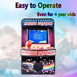 Great Boy Arcade Handheld Game Console For Kids With Buid In 240 Puzzle Casual Video Games HD Color Screen Retro Mini Game Machines Electronics Toys Girls Boys Toddlers Birthday Christmas Party Gift -Folkmanis Toys Shop 51DAsOY0QTL