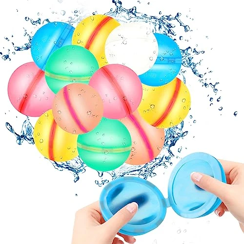 Tiwisses 12PCS Reusable Water Balloons Latex-Free Silicone Water Splash Ball Water Balloons Quick Fill Self-Sealing Water Bomb For Pool Beach Games Summer Fun Party Supplies 3 Tiwisses 12PCS Reusable Water Balloons Latex-Free Silicone Water Splash Ball Water Balloons Quick Fill Self-Sealing Water Bomb For Pool Beach Games Summer Fun Party Supplies