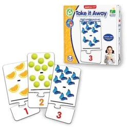 Learning Journey International Match It! Take It Away - STEM Subtraction Game - Helps To Teach Early Math Facts With 30 Matching Pairs – Preschool Games & Gifts For Kids Ages 3 And Up, Multicolor