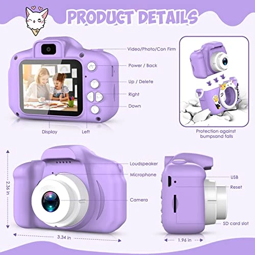 ππ₯ππ§πππ Kids Selfie Camera Toys For 3 4 5 6 7 8 9 10 11 12 Year Old GirlsοΌCamera For Kids Christmas Birthday Festival Gift For Kids Digital Camera With 32GB SD Card 6 ππ₯ππ§πππ Kids Selfie Camera Toys For 3 4 5 6 7 8 9 10 11 12 Year Old GirlsοΌCamera For Kids Christmas Birthday Festival Gift For Kids Digital Camera With 32GB SD Card - Image 4