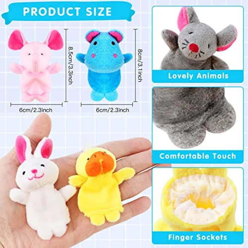 20Pcs Finger Puppets,Soft Plush Animals Finger Puppet,Story Time Finger Puppets,Different Mini Plush Finger Toy For Boys & Girls Playtime Schools 4 20Pcs Finger Puppets,Soft Plush Animals Finger Puppet,Story Time Finger Puppets,Different Mini Plush Finger Toy For Boys & Girls Playtime Schools - Image 2