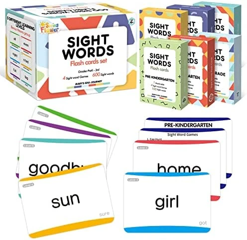 Springflower 600 Sight Words, Dolch & Fry High Frequency Sight Word Flash Cards For Kindergarten Homeschool Supplies Games For Kids Pre-K, Kindergarten, 1st, 2nd, 3rd Grade 10 Springflower 600 Sight Words, Dolch & Fry High Frequency Sight Word Flash Cards For Kindergarten Homeschool Supplies Games For Kids Pre-K, Kindergarten, 1st, 2nd, 3rd Grade - Image 8