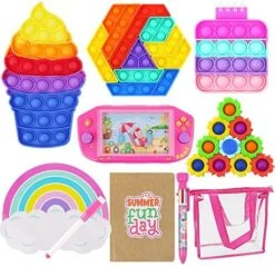 QTOP Fidget Toys Set,10 Pack Fidget Toys, Sensory Toys, Erasable Board Toys, Water Games And Puzzles, Activities Toy For Boys And Girls 4 5 6 7 8 Years - Learning Gift For Trip (Rainbow) 20 QTOP Fidget Toys Set,10 Pack Fidget Toys, Sensory Toys, Erasable Board Toys, Water Games And Puzzles, Activities Toy For Boys And Girls 4 5 6 7 8 Years - Learning Gift For Trip (Rainbow) -Folkmanis Toys Shop 51DV0PxvjnL. AC