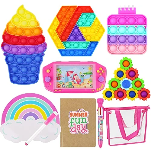 QTOP Fidget Toys Set,10 Pack Fidget Toys, Sensory Toys, Erasable Board Toys, Water Games And Puzzles, Activities Toy For Boys And Girls 4 5 6 7 8 Years - Learning Gift For Trip (Rainbow) 3 QTOP Fidget Toys Set,10 Pack Fidget Toys, Sensory Toys, Erasable Board Toys, Water Games And Puzzles, Activities Toy For Boys And Girls 4 5 6 7 8 Years - Learning Gift For Trip (Rainbow)