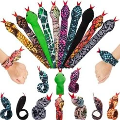 Chivao 10 Pieces Assorted Slap Bracelet Snake Snap Bracelet Sequin Animal Slap Bracelets Cool Halloween Snap Bracelets For Easter Halloween Party Favors -Folkmanis Toys Shop 51DY JYy6L. AC