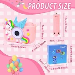 Kids Camera Toys For Girls Age 3-8,Ideas Christmas Birthday Gifts For 4 5 6 Year Old Girl, 2.4" Large Screen Selfie Digital Camera For Kids With Unicorn Silicone Cover Included 32G SD Card By Elimiic -Folkmanis Toys Shop 51DdTj7cOCL
