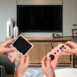 GENERIC Handheld Game Machine ,3-inch Large Screen 500 In One Handheld Computer Nostalgic Classic Children's Puzzle Toy Game Machine Big Screen,Gifts For Chrismas (Pink) -Folkmanis Toys Shop 51Dee0KU2nL