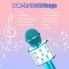 Kingci Kids Microphone, Girls Toy Microphones For Toddler Singing Bluetooth + 18 Pre-Loaded Nursery Rhymes, Birthday Gifts Toys Microphone For 3 4 5 6 7 8 9 10 12 Year Old Girls Boys -Folkmanis Toys Shop 51DhX3QDclL