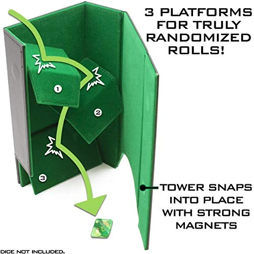 CASEMATIX Portable Dice Tower And Tray Set With Non-Scratch Felt Interior - Folding 8" Auto Dice Roller Dice Rolling Tower ForRandom Dice Rolling With Board Games, D&D And RPGs 6 CASEMATIX Portable Dice Tower And Tray Set With Non-Scratch Felt Interior - Folding 8" Auto Dice Roller Dice Rolling Tower ForRandom Dice Rolling With Board Games, D&D And RPGs - Image 4