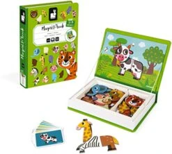 Janod MagnetiBook 41 Pc Magnetic Animal Mix And Match Game - Ages 3+ - J02723