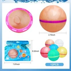 Peekoal Reusable Water Balloons,12pcs Latex-Free Silicone Water Balloons,Water Bomb Refillable For Water Games Outdoor Summer Fun Party -Folkmanis Toys Shop 51Dlou76hxL