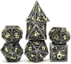 Hollow Metal DND Game Dice Dragon Design Ancient Iron 7Pcs Set For Dungeons And Dragons RPG MTG Table Games D&D Pathfinder Shadowrun And Math Teaching (with Metal Case) 30 Hollow Metal DND Game Dice Dragon Design Ancient Iron 7Pcs Set For Dungeons And Dragons RPG MTG Table Games D&D Pathfinder Shadowrun And Math Teaching (with Metal Case) -Folkmanis Toys Shop 51DmDJrvq4L. AC