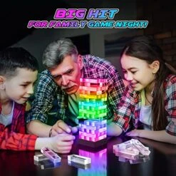 Family Games For Kids Adults,Light Up Tumble Tower With 3 Flash Mode,Stacking Board Games With 50 Funny Cards,Great Party Games For Game Night Family Gatherings Camping Travel,Fun Games Toy Gift Ideas -Folkmanis Toys Shop 51DnLAQUHHL