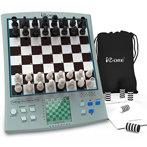 ICore Electronic Chess Set - Enhance Brain Power 30 Skill Levels &100 Preset Exercises - 14 Challenging Brain Games, Talking Chess Tutor, 1 Or 2 Player Coach Mode - Perfect For Kids And Family Fun 3 ICore Electronic Chess Set - Enhance Brain Power 30 Skill Levels &100 Preset Exercises - 14 Challenging Brain Games, Talking Chess Tutor, 1 Or 2 Player Coach Mode - Perfect For Kids And Family Fun