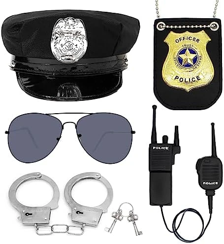 TUSAUW 5Pcs Police Accessories For Kids Toy Police Badge For Kids Police Handcuffs Walkie-Talkie Sunglasses Police Pretend Play Toy Set Roleplay Cosplay Porps For Theme Party,Children's Day Gift 10 TUSAUW 5Pcs Police Accessories For Kids Toy Police Badge For Kids Police Handcuffs Walkie-Talkie Sunglasses Police Pretend Play Toy Set Roleplay Cosplay Porps For Theme Party,Children's Day Gift - Image 8
