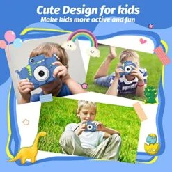 Dwfit Upgrade Dinosaur Kids Camera, Christmas Birthday Gifts For Boys Girls Age 3-12, HD Kids Digital Video Cameras For Toddler With Cartoon Soft Silicone Cover, Portable Toy For 3 4 5 6 7 8 Years Old -Folkmanis Toys Shop 51DwwhKZnXL