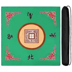 ALANGDUO Mahjong Mat Anti Slip Noise Reduction Table Cover For Mahjong Paigow Poker 31.5 X 31.5 Inches (Green)