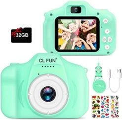 CL FUN Kids Camera, Video Camera For Kids Girls/Boys Age 3-12, HD Digital Camera For Toddler, Portable Kids Selfie Toy Camera With 32GB SD Card, Christmas Birthday Festival Gifts For Kids (Pink) -Folkmanis Toys Shop 51DzbbZx3mL. AC
