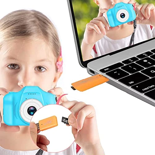 Kids Camera Toys Gifts For Boys Girls, Selfie Children Digital Video Shockproof Camcorder With Front Rear Dual-Lens, Best Christmas Birthday Gift For Kids, 32GB SD Card Included, Blue 5 Kids Camera Toys Gifts For Boys Girls, Selfie Children Digital Video Shockproof Camcorder With Front Rear Dual-Lens, Best Christmas Birthday Gift For Kids, 32GB SD Card Included, Blue - Image 3