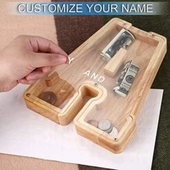 UBeesize Large Piggy Banks Twenty-Six English Alphabet Letter For Boys Girls, Wooden Personalized Bills And Coins Bank Money Box,DIY Name Birthday Gift,Bedroom Living Room Decoration(E) -Folkmanis Toys Shop 51EFk7Z1I6L