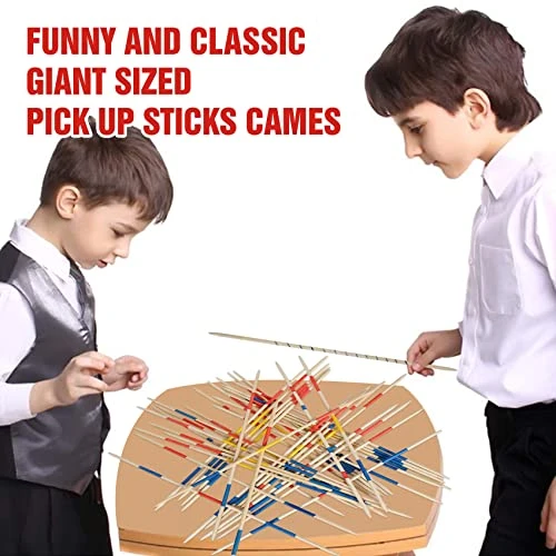 GOTHINK Jumbo Large 20 Inch Pick Up Sticks, Classic Bamboo Outdoot Toy Game For Kids And Adults, Perfect For Indoor And Outdoor Play, Enhance Strategy And Coordination Skills 8 GOTHINK Jumbo Large 20 Inch Pick Up Sticks, Classic Bamboo Outdoot Toy Game For Kids And Adults, Perfect For Indoor And Outdoor Play, Enhance Strategy And Coordination Skills - Image 6